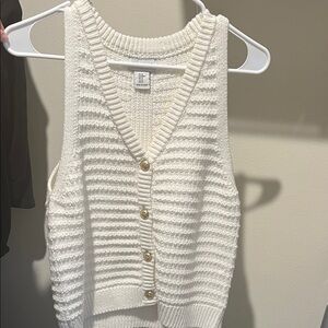 Song of Style White Knit Vest